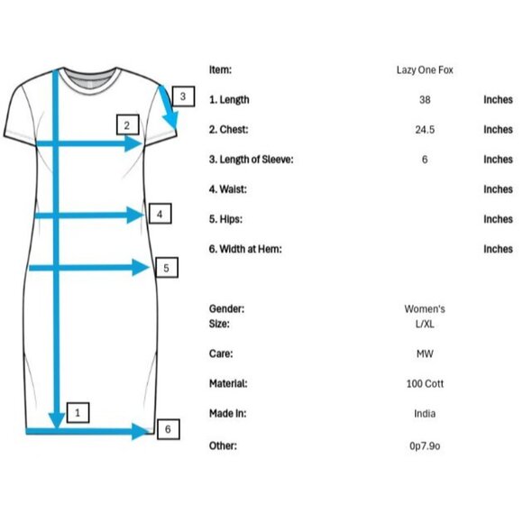 Lazy One Foxy Night Shirt Gown Womens L XL Pajamas Fox Green Knit PJs Zion - Picture 10 of 10